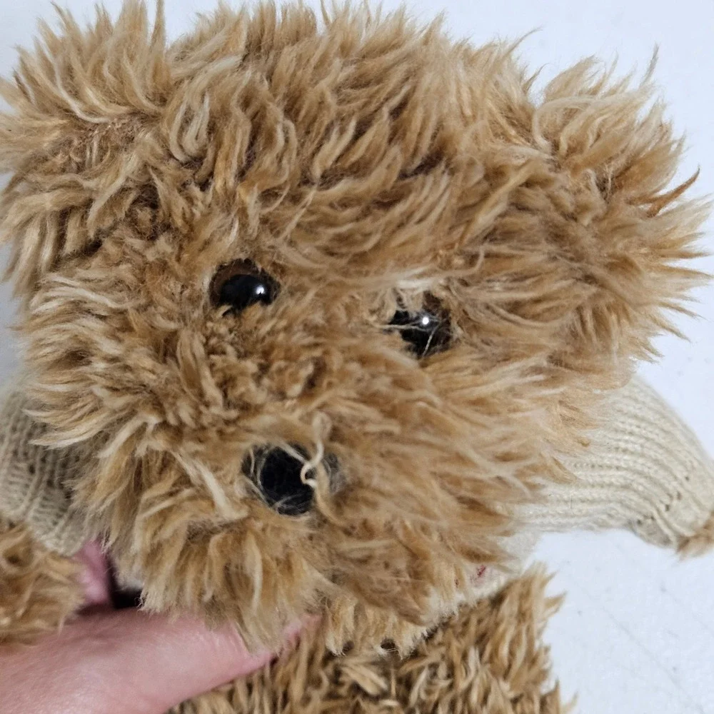 Ralph Lauren Plush Toy Brown 2002 Polo Bear Knit Sweater Vintage Preppy Y2K